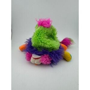Vintage 1980's Popples Puffball Plush Green Purple Pink Neon Stuffed Toy Mattel